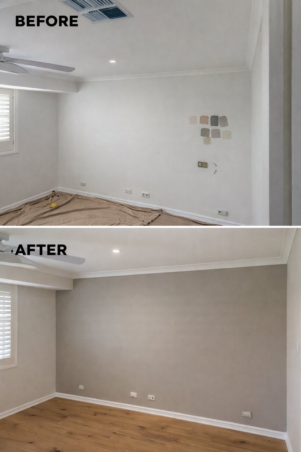 Bedroom wall repainted